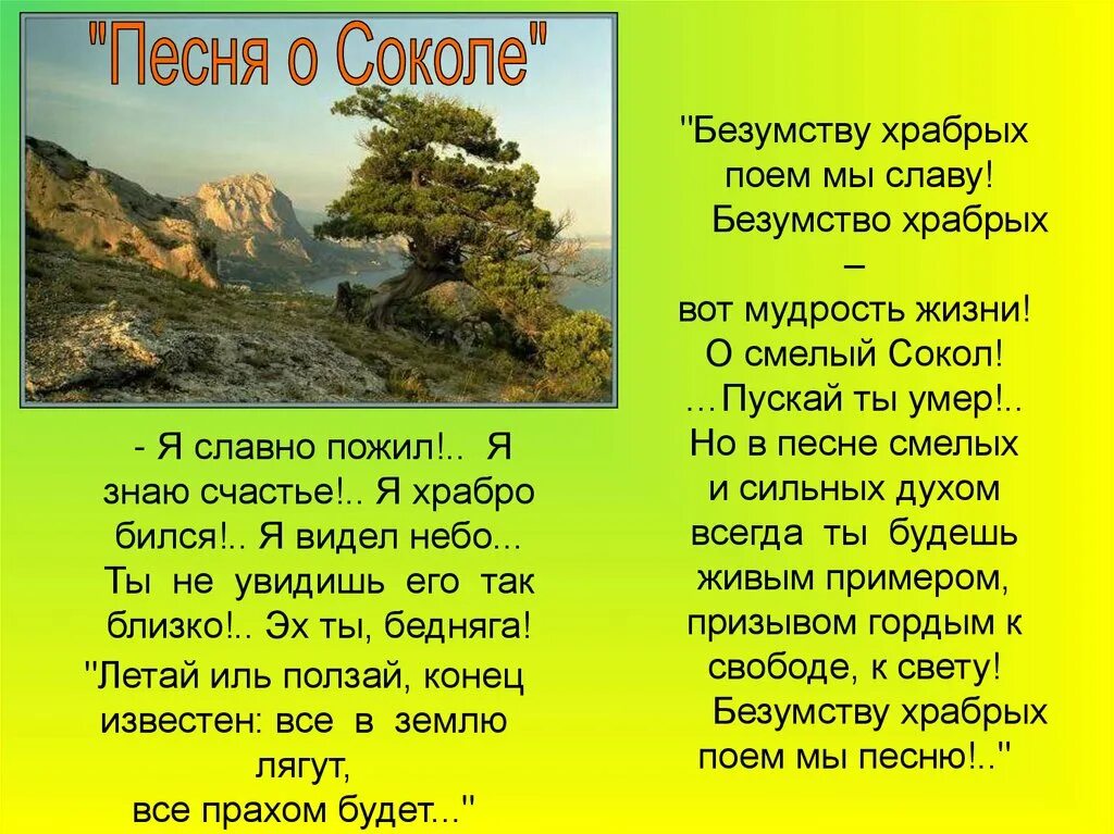 Читать песни г. Песня о Соколе. Песнь о Соколе текст. Песня о Соколе Горький.