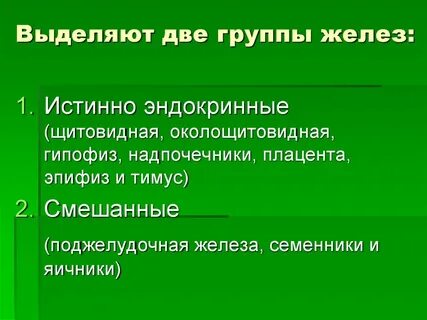 Железы 2 группы
