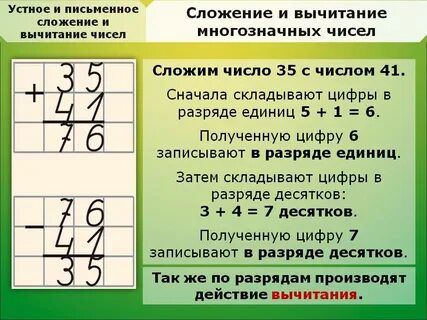 Математика столбик писать