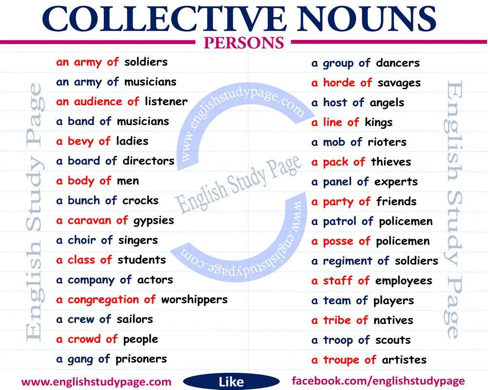 Collective Nouns plural and singular. Collective Nouns and Nouns of multitude. Countable Collective Nouns.