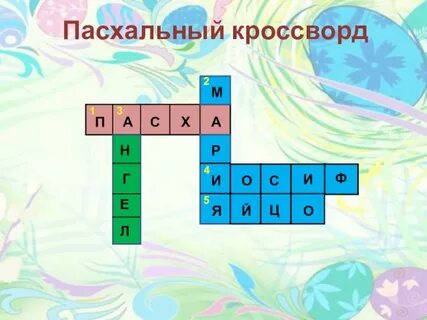 Пасхи сканворд