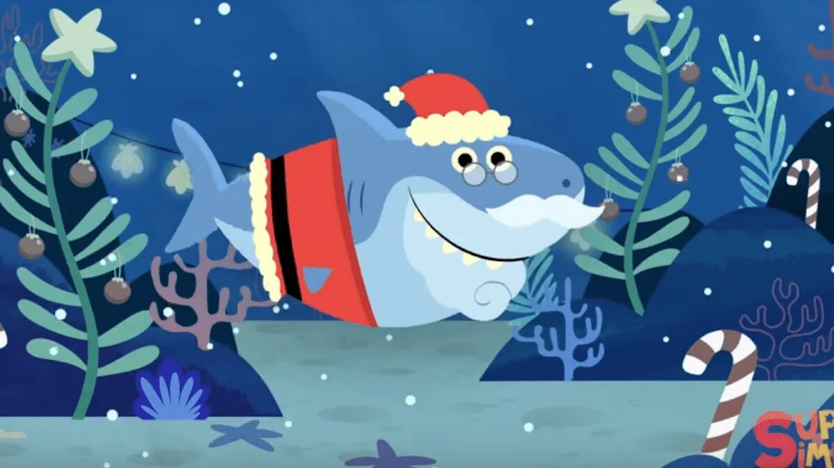 Super simple songs baby shark. Санта Шарк. Акула Рождество. Christmas Baby Shark. Merry Christmas Baby Shark.