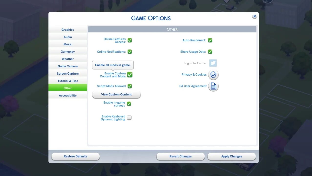 Sims 4 settings menu. Sims 4 settings menu