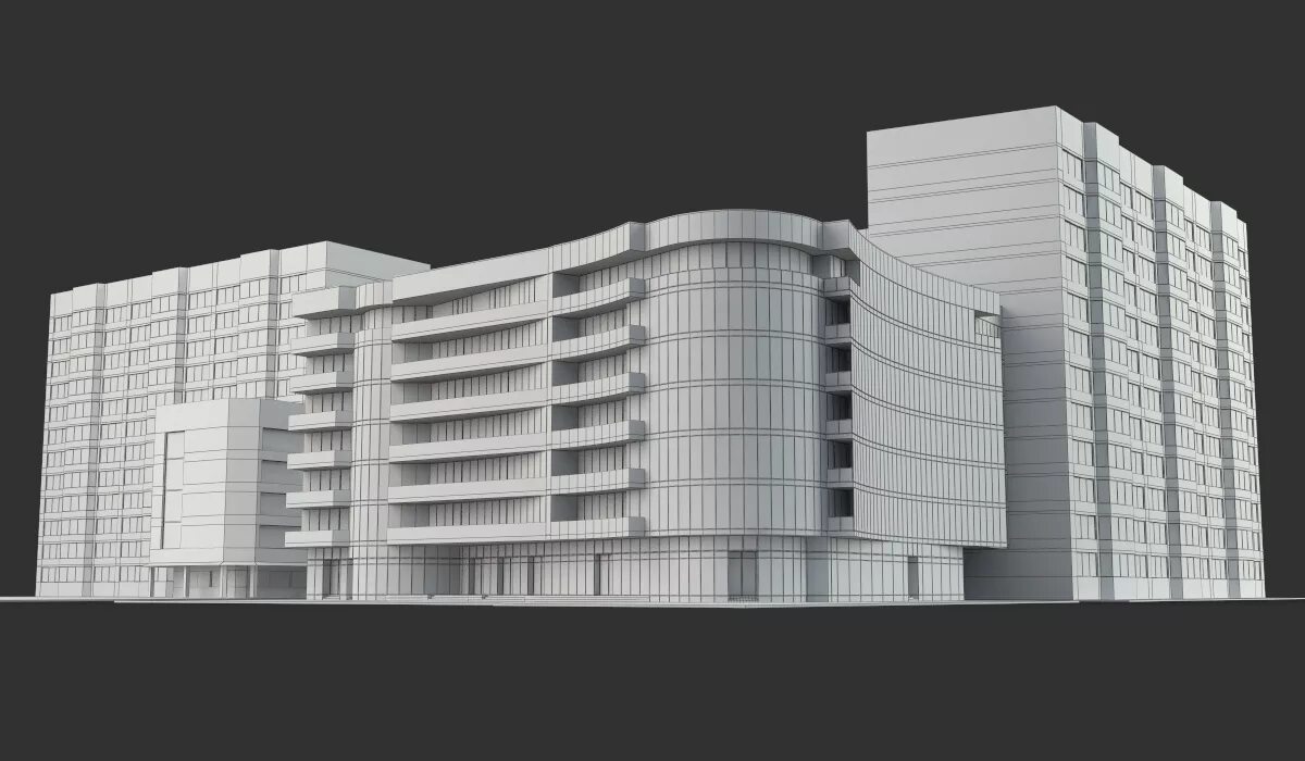 Моделирование зданий в 3ds Max. Панельный дом 3ds Max. 3d моделирование домов в 3d Max. 3d модель здания АБК. Зд здания