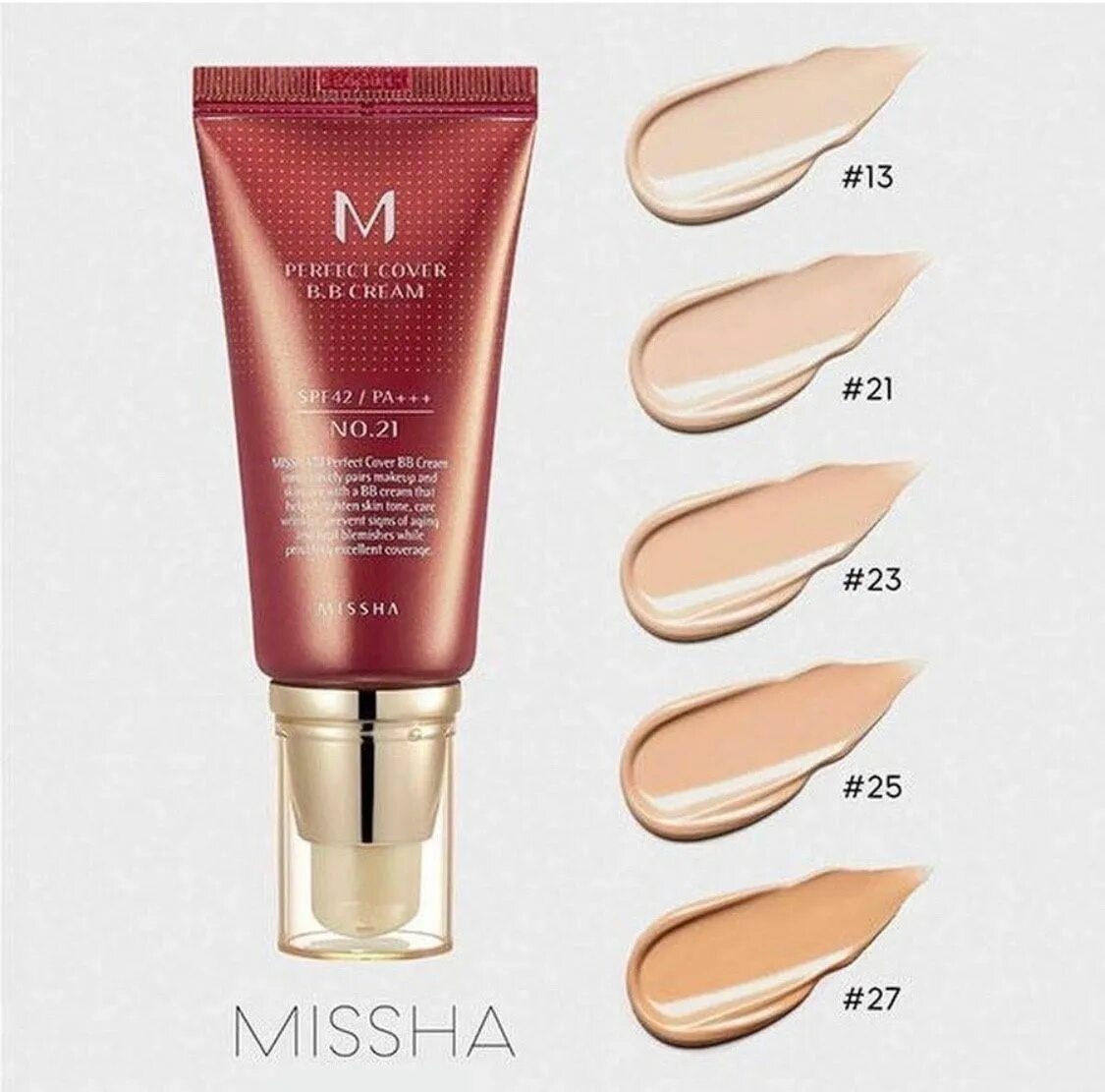 27/honey beige) 50ml. Missha m perfect cover bb cream 21. 13/bright beige) 20ml. Missha m perfect cover bb cream spf42/pa+++ (no. Тональный крем missha m perfect cover bb cream spf42/pa+++ (no.