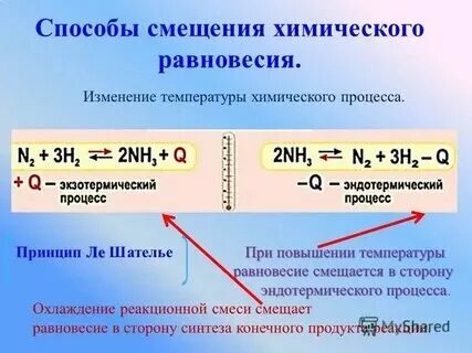 В сторону прямой реакции