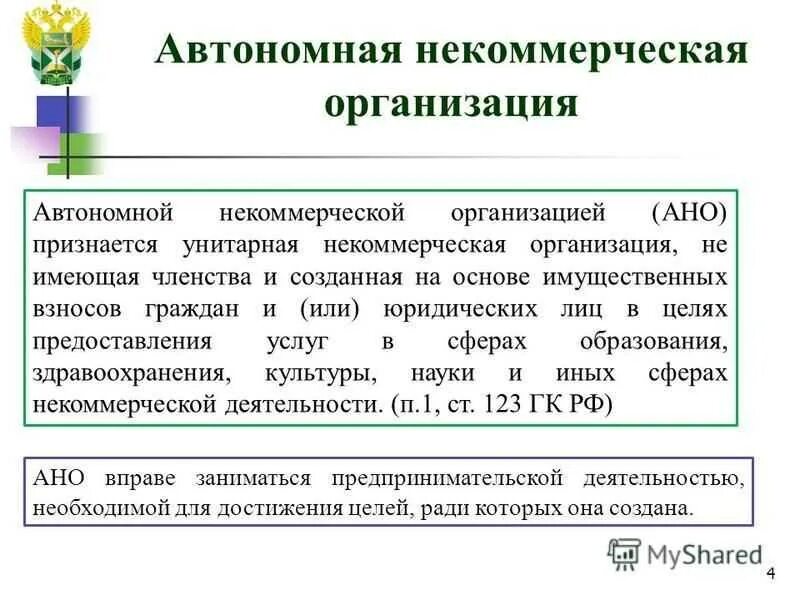 Автономная негосударственная организация