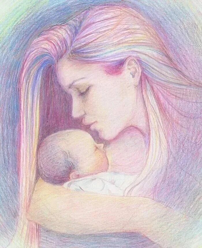 Красивые картины маме. Рисунок ко Дню матери. Картинки на день матери для срисовки. Материнство рисунок. Мама с ребенком рисунок.