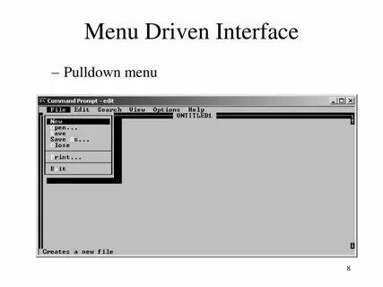 Menu driven