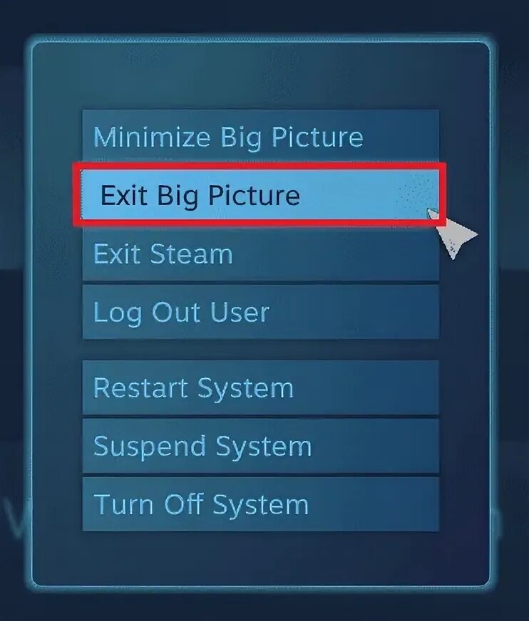 Как выйти из режима big picture. Как выйти из режима big picture