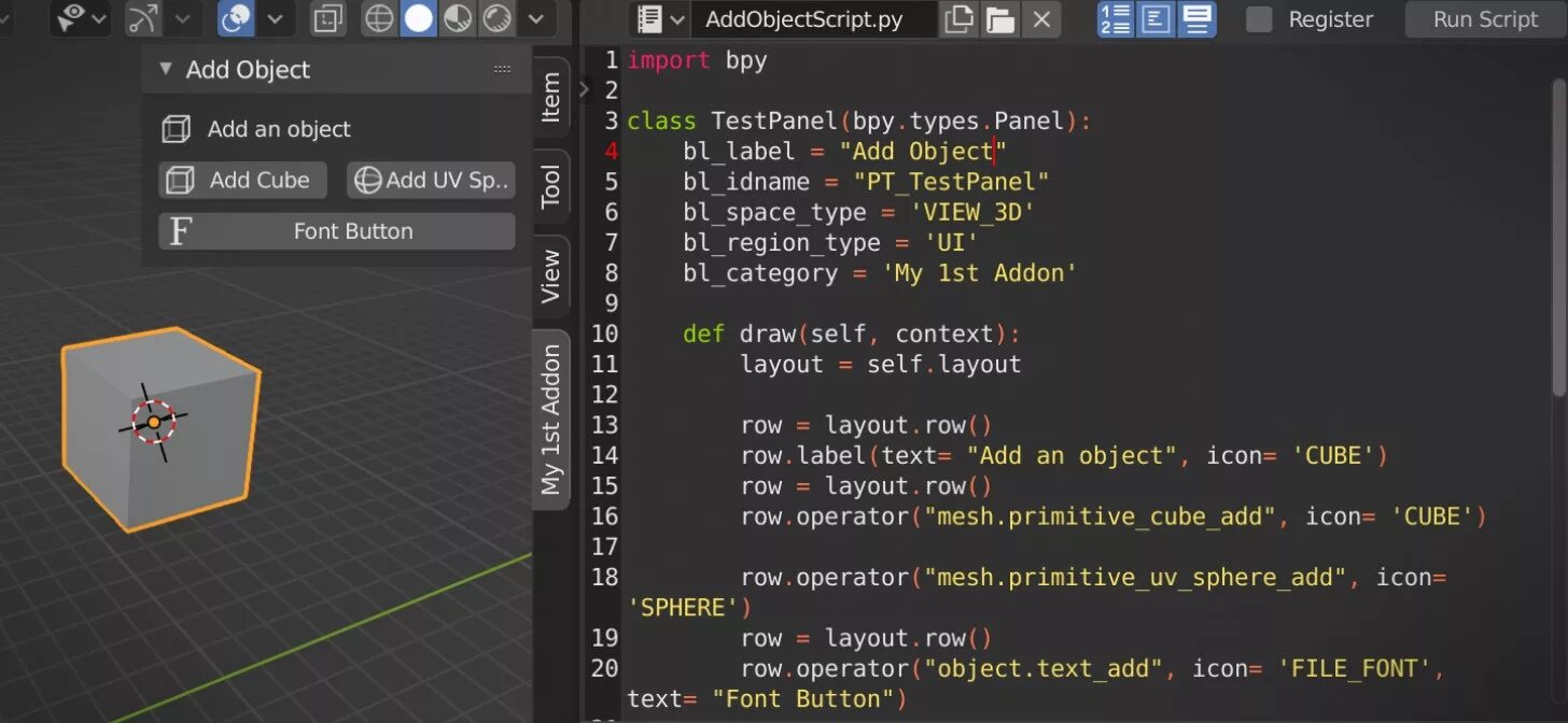 Blender script. Blender script