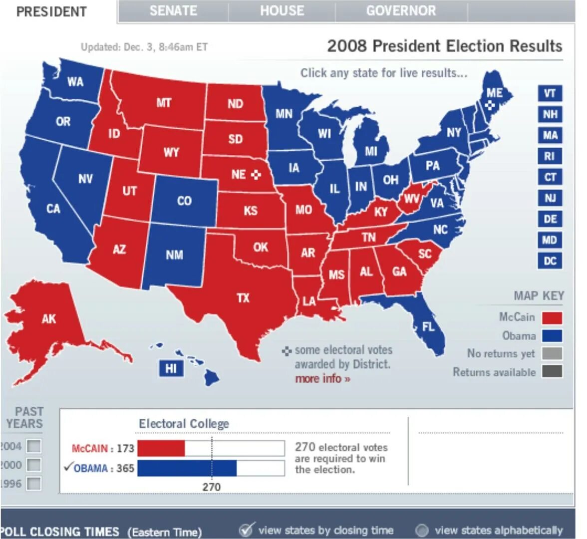 Election results. 2008 Presidential election. USA election Map 1996. Election Map.