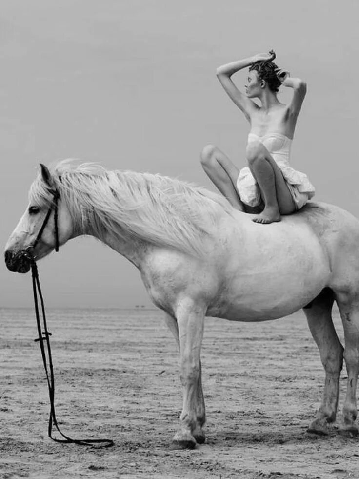 Riding on a white