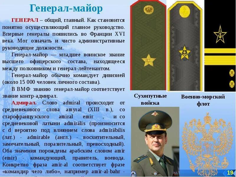 Военные Генеральские звания.