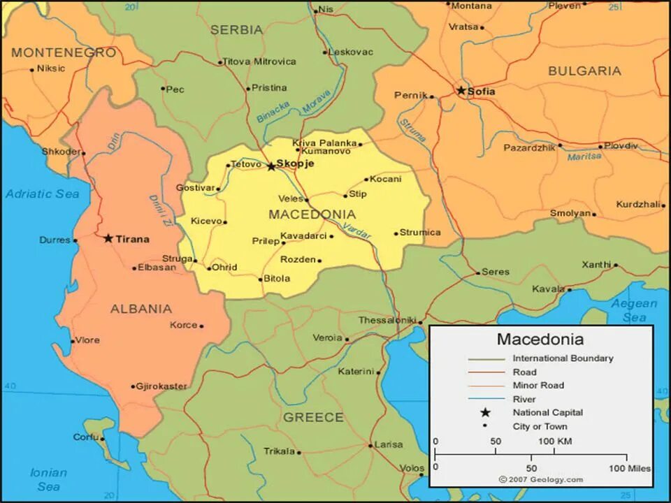 Македония в 20 веке карта. Сербия Македония на карте. Албания и Македония на карте. Македония на карте с границами государств.