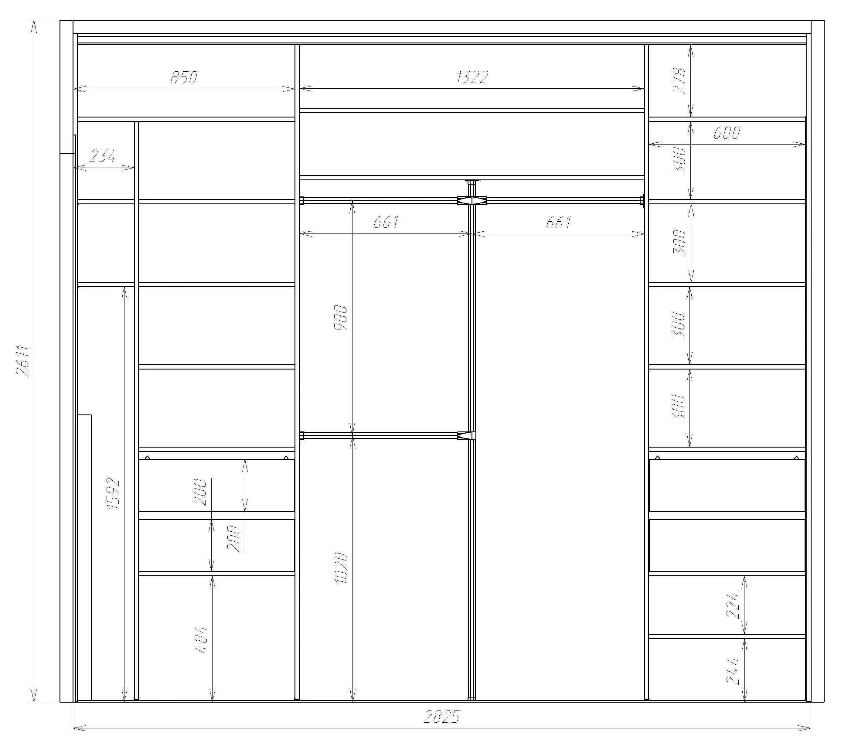 Чертеж конструкции Bedroom built in wardrobe, Bedroom closet design, Dream close