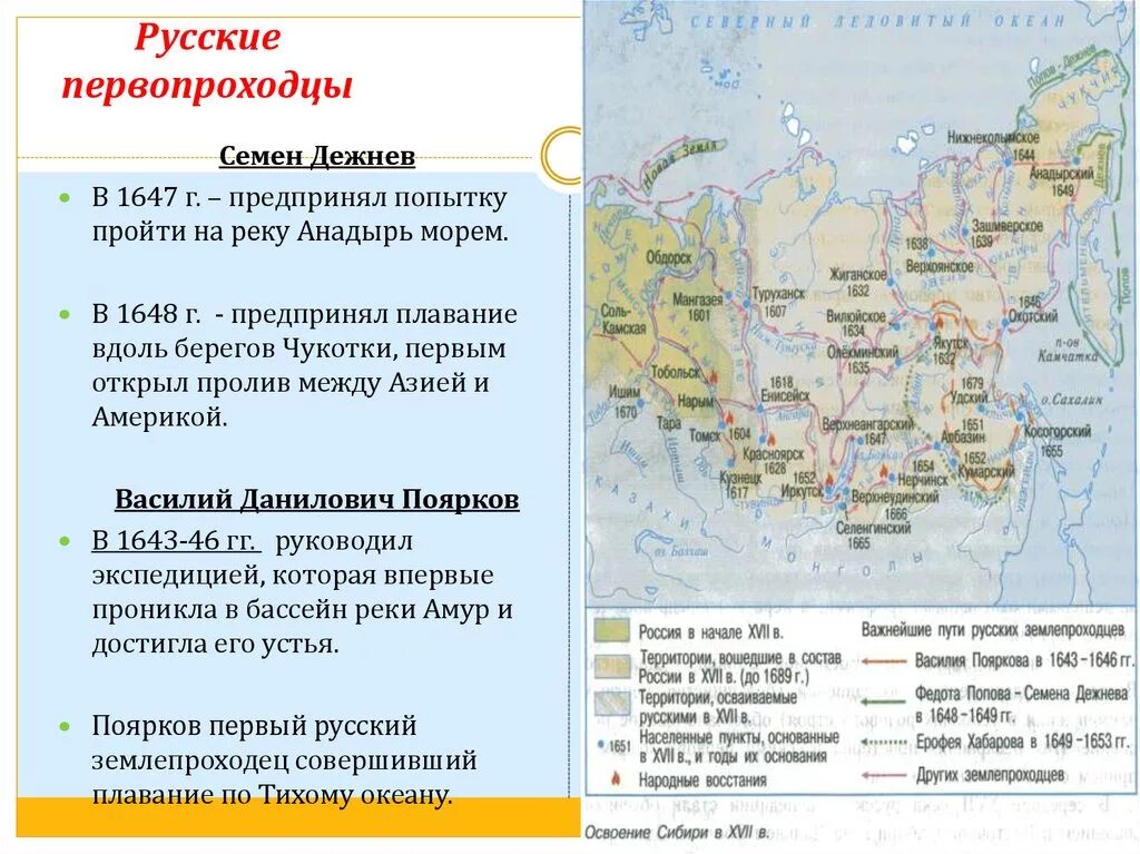 Русские землепроходцы 17 века сообщение. Карта русские землепроходцы 17 века в Сибири. Русские первопроходцы 17 века карта. Карта Сибирь 17 век землепроходцы. Русские путешественники и первопроходцы 17 века карта.