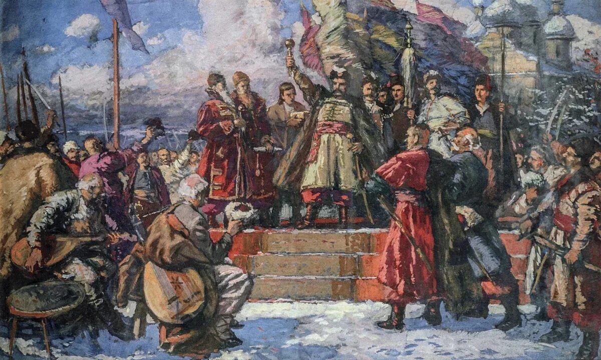 1654 год в истории россии 7 класс. Переяславская рада 1654 картина.