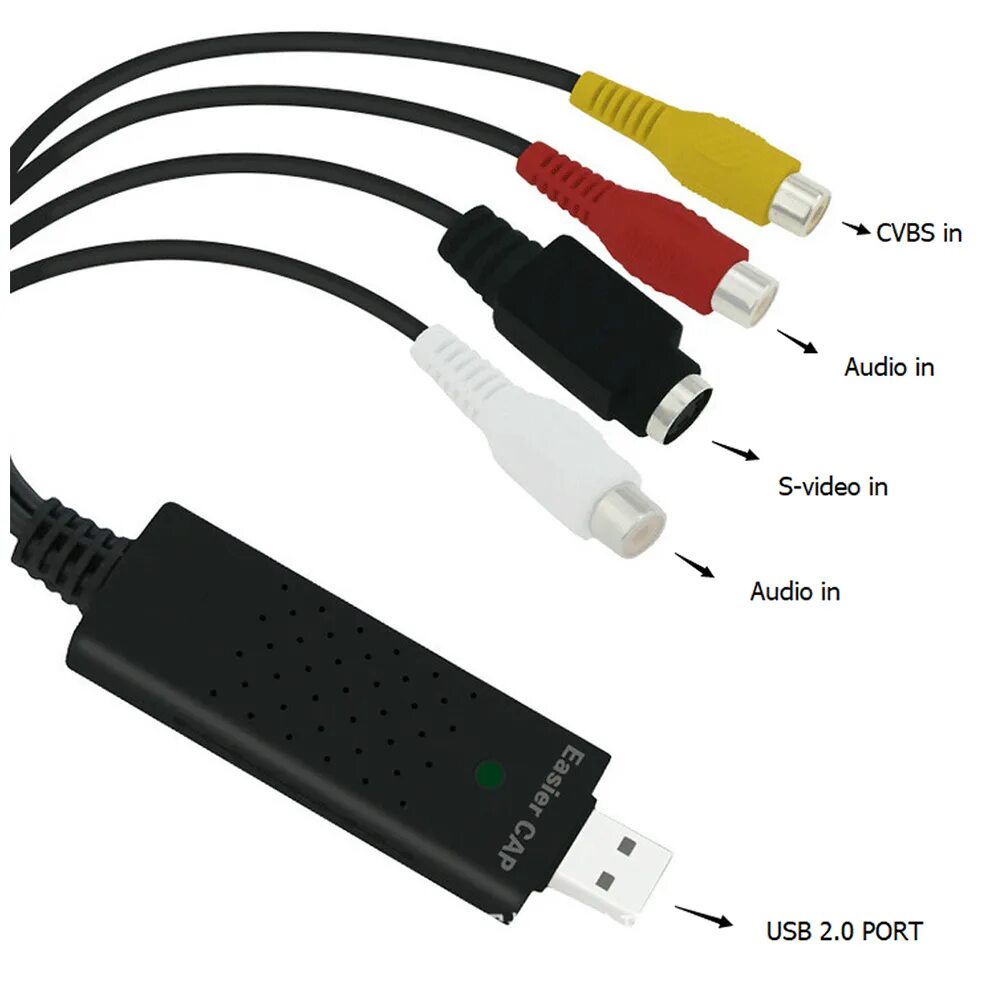 Захват vhs. EASYCAP USB 2.0. Карта захвата USB EASYCAP для видеозахвата. Преобразователь VHS В цифровой USB 2.0. The VHS to Digital Converter - USB 2.0.