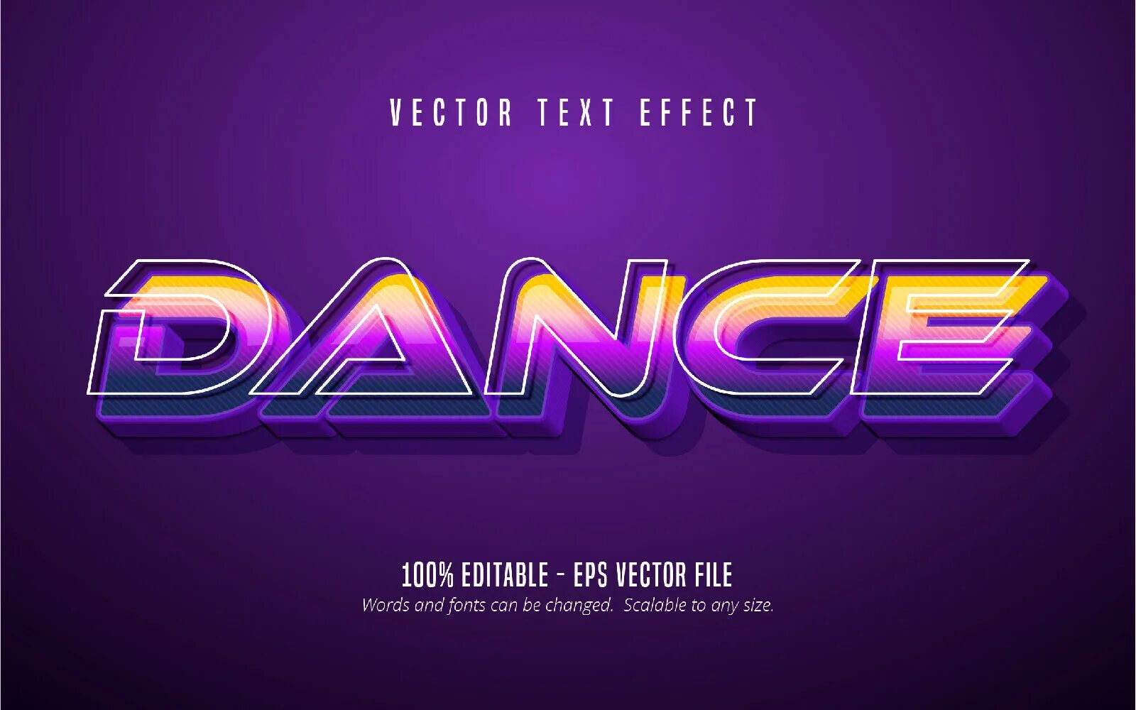 New style text. Шрифт для студии танцев. дэнс слово. editable text effect. танцы слово.