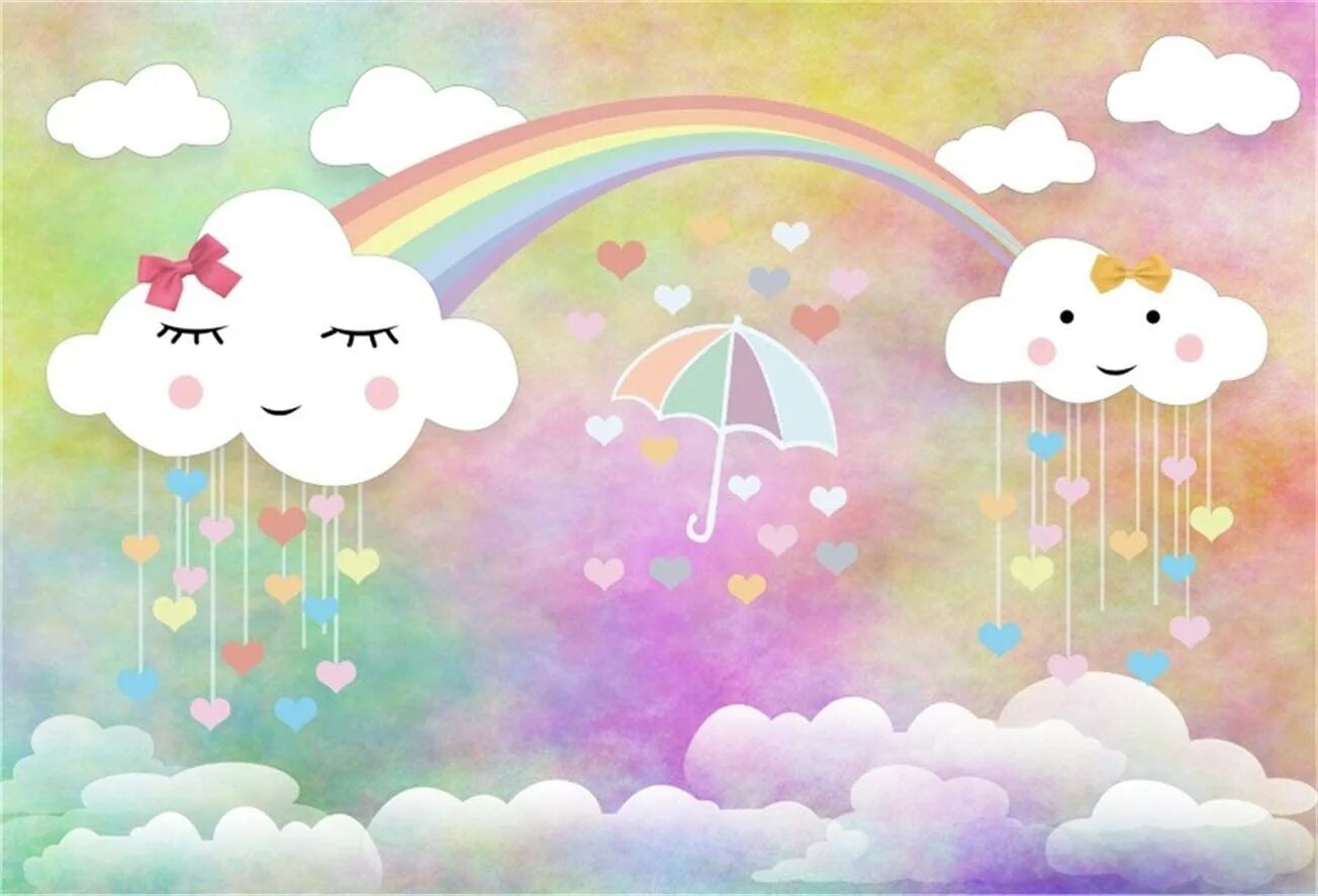 Радуга для детей с облачками. Радуга с облаками. Милое облачко с радугой. Милые облачка.