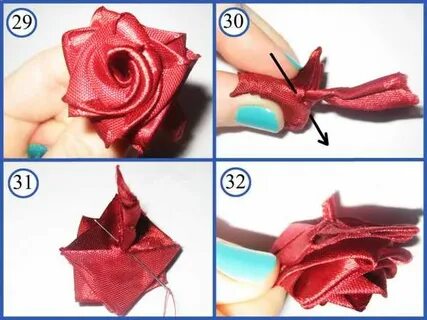 Розы из ленты без клея