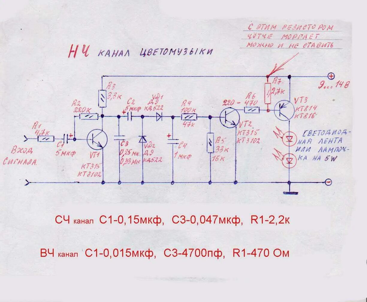 Схема 4 канальной цветомузыки на тиристорах. Схемы цветомузыки на транзисторах и светодиодах. Цму. Фильтры для цму схемы. Цму.