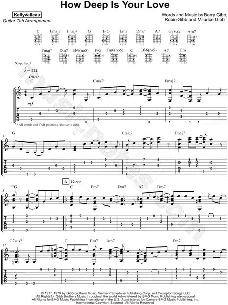 How deep is love. How deep is the ocean ноты. how deep is your love fingerstyle tab. how deep is your love ноты для бас гитары. how deep is your love ноты для классической гитары.