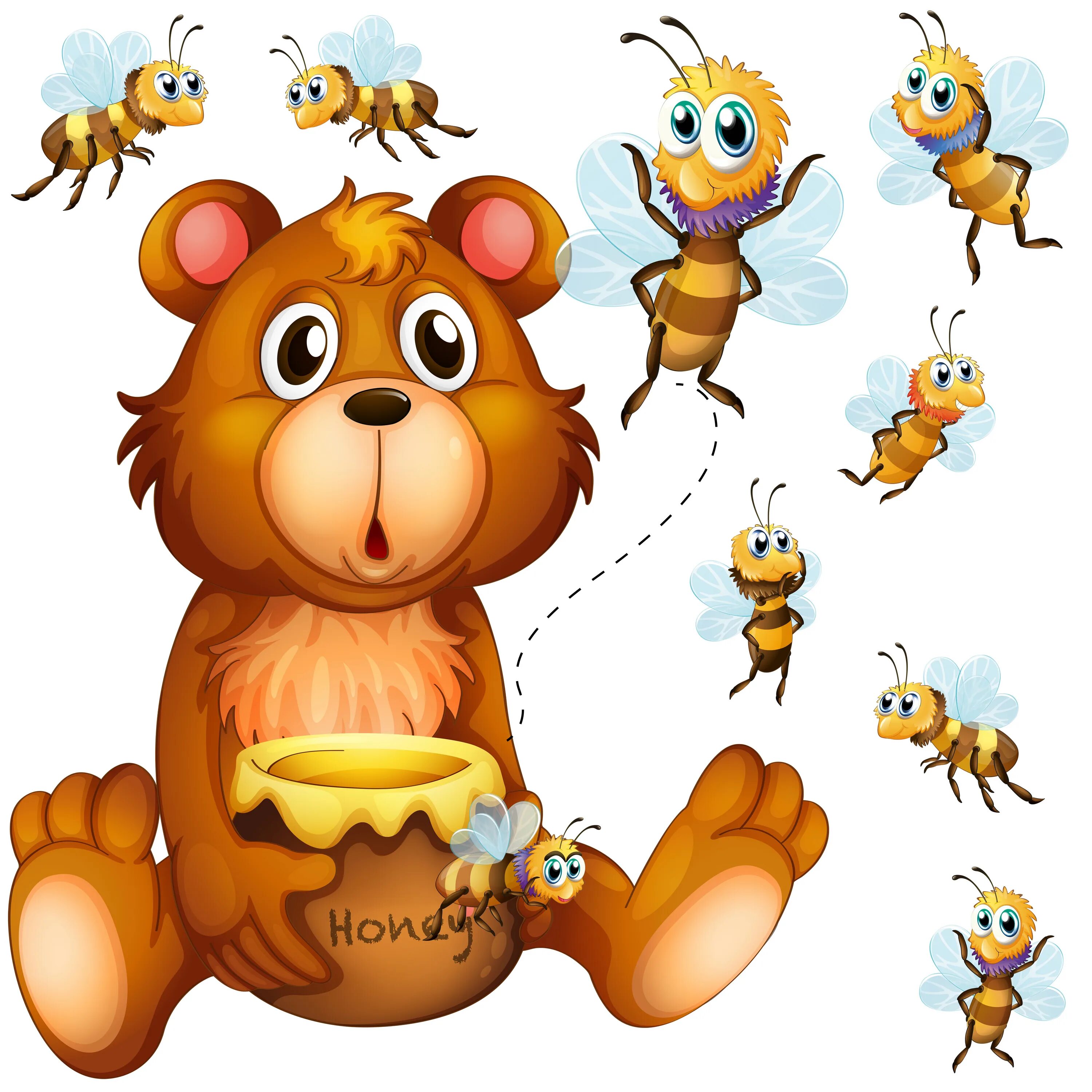 Медведя пчела мед. Медведь и пчелы. Медвежонок и пчелы. Медведь с медом. Медведь с медом для детей.