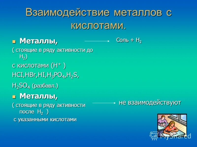 Мета взаимодействие. Взаимодействие металлов с кислотами. Как металлы реагируют с кислотами. Как кислоты взаимодействуют с металлами. Правила взаимодействия кислот с металлами.