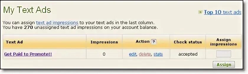 Text ads