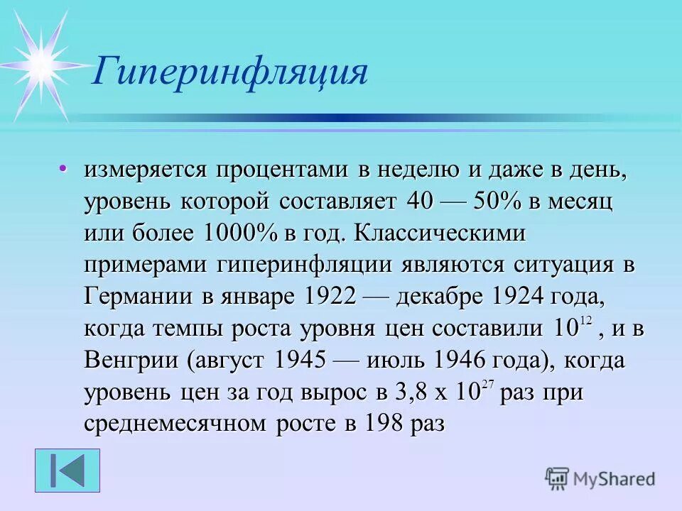 Уровень гиперинфляции