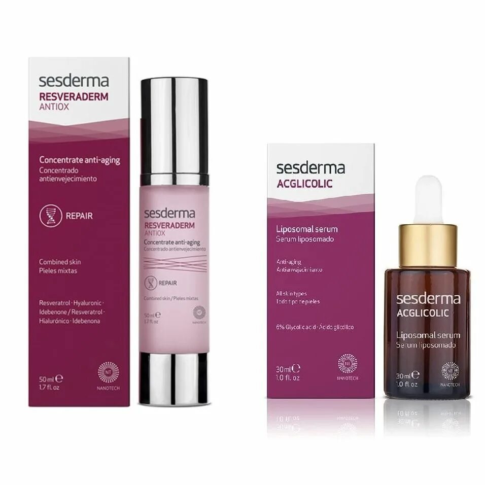 Sesderma Resveraderm Antiox Liposomal Serum. Sesderma Acglicolic сыворотка. Сесдерма Acglicolic липосомальная сыворотка. Сесдерма Гидроалое набор.