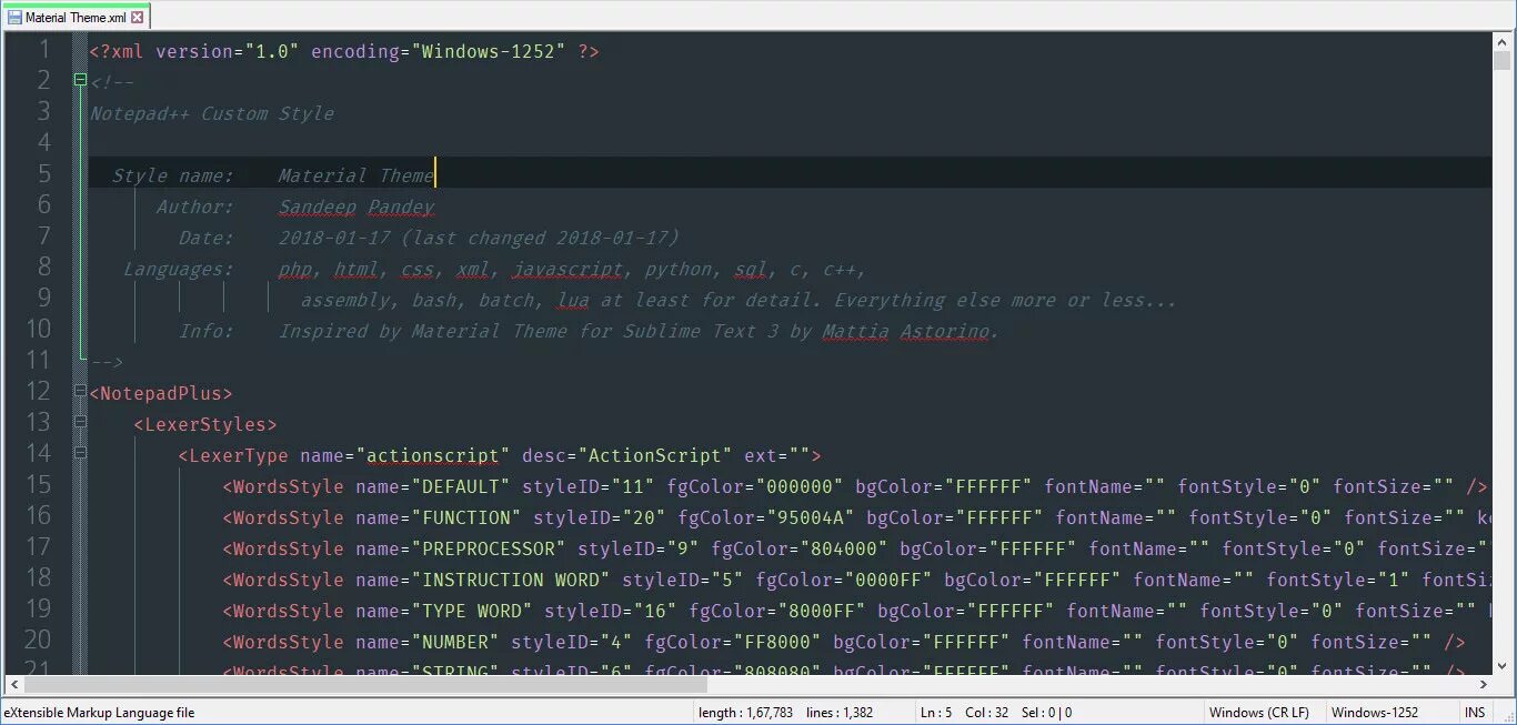 Theme xml