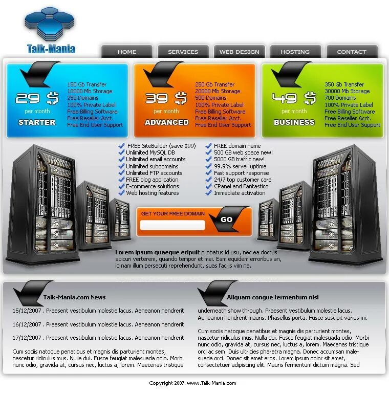 Готовый сайт хостинговой компании. Рисовать с примерами. Компания talk - Mania буклет. Www talk