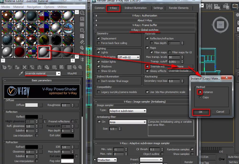 Materials settings