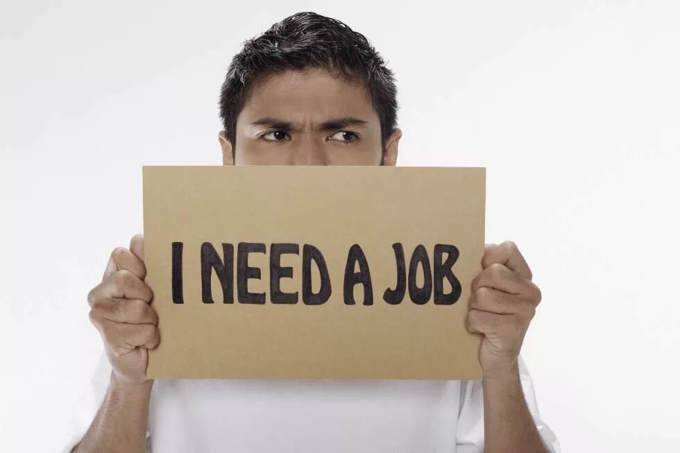 Need to find a job. I need job. need a job. need a good job. white sign job.