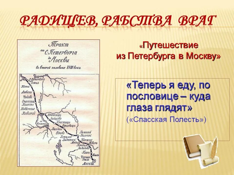 Произведение из москвы в петербург. Путешествие из Петербурга в Москву первое издание. Радищев путешествие из Петербурга в Москву 18 век. Главы путешествия из Петербурга в Москву Радищева.