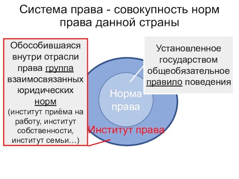 Правовая отрасль внутреннее строение