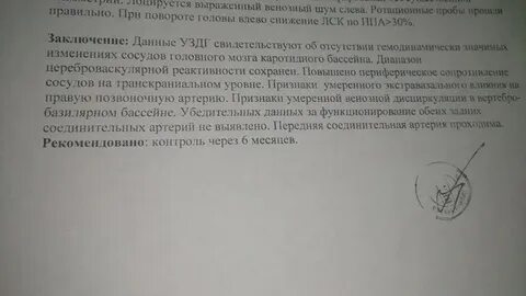 Заключение узи шеи