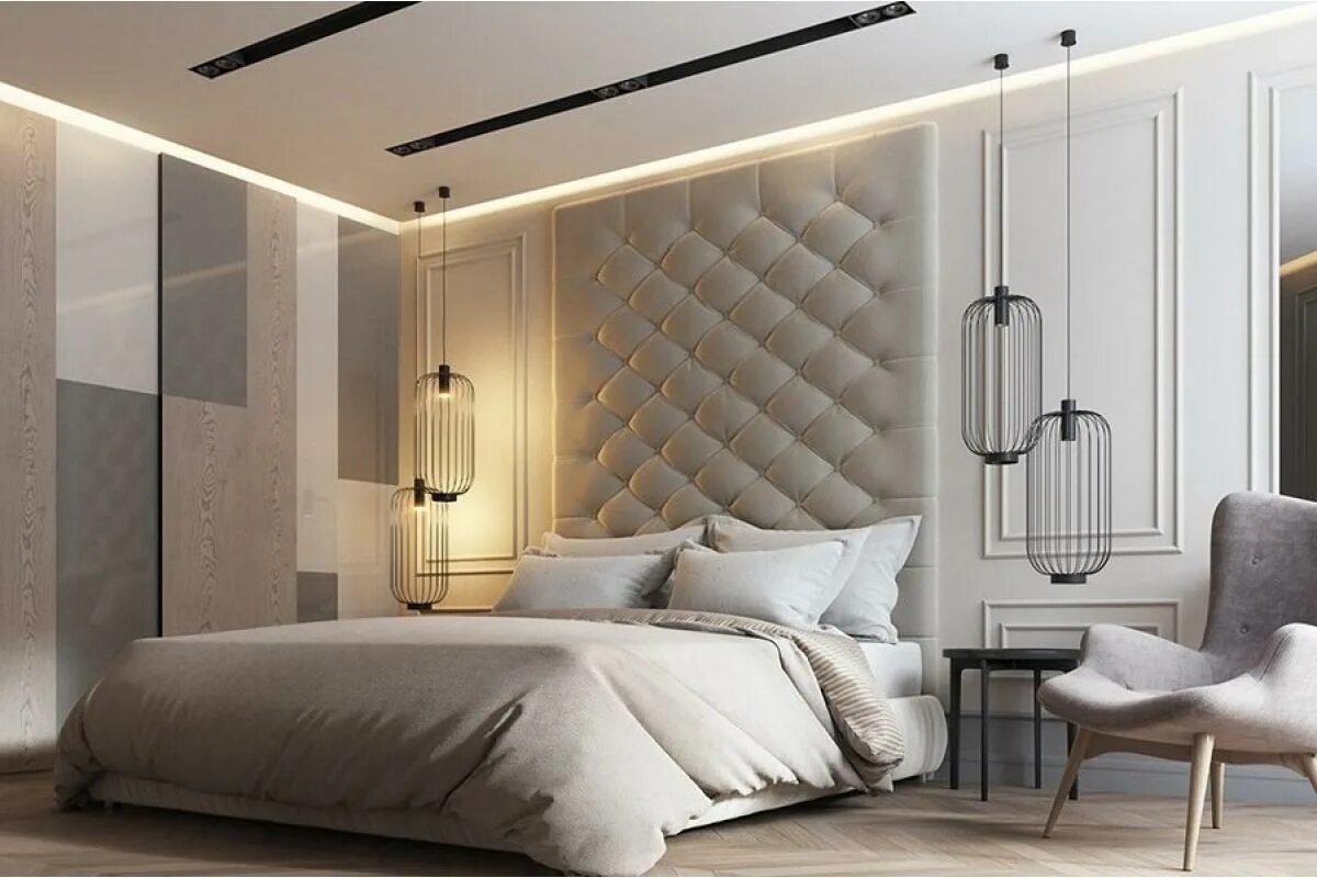 Дизайн спальни 2024 фото. Мягкие стеновые панели Baxter. Стильная спальня. Спальня в современном стиле. Дизайнерская спальня.