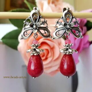Серьги с натуральными камнями