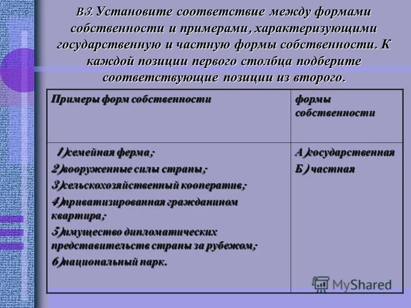 Установите соответствие между формой государственного устройства. Установите соответствие форм и видов собственности. формы собственности примеры. установите соответствие между формами собственности и примерами. установите соотвествиеиформ и видов собственности.