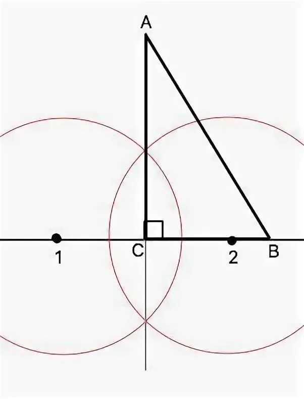 Построить прямоугольный треугольник с помощью циркуля. Построение прямоугольного треугольника с помощью циркуля. Треугольник циркулем по 2 катетам. Построение прямоугольного треугольника по двум катетам циркулем.