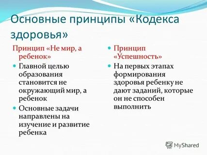 Основные принципы кодекса