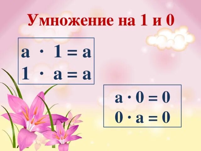 Умножение на 0 и 1. Умножение на 1. Умножение и деление на ноль. Умножение и деление на ноль и единицу. Деление на 0 2 класс