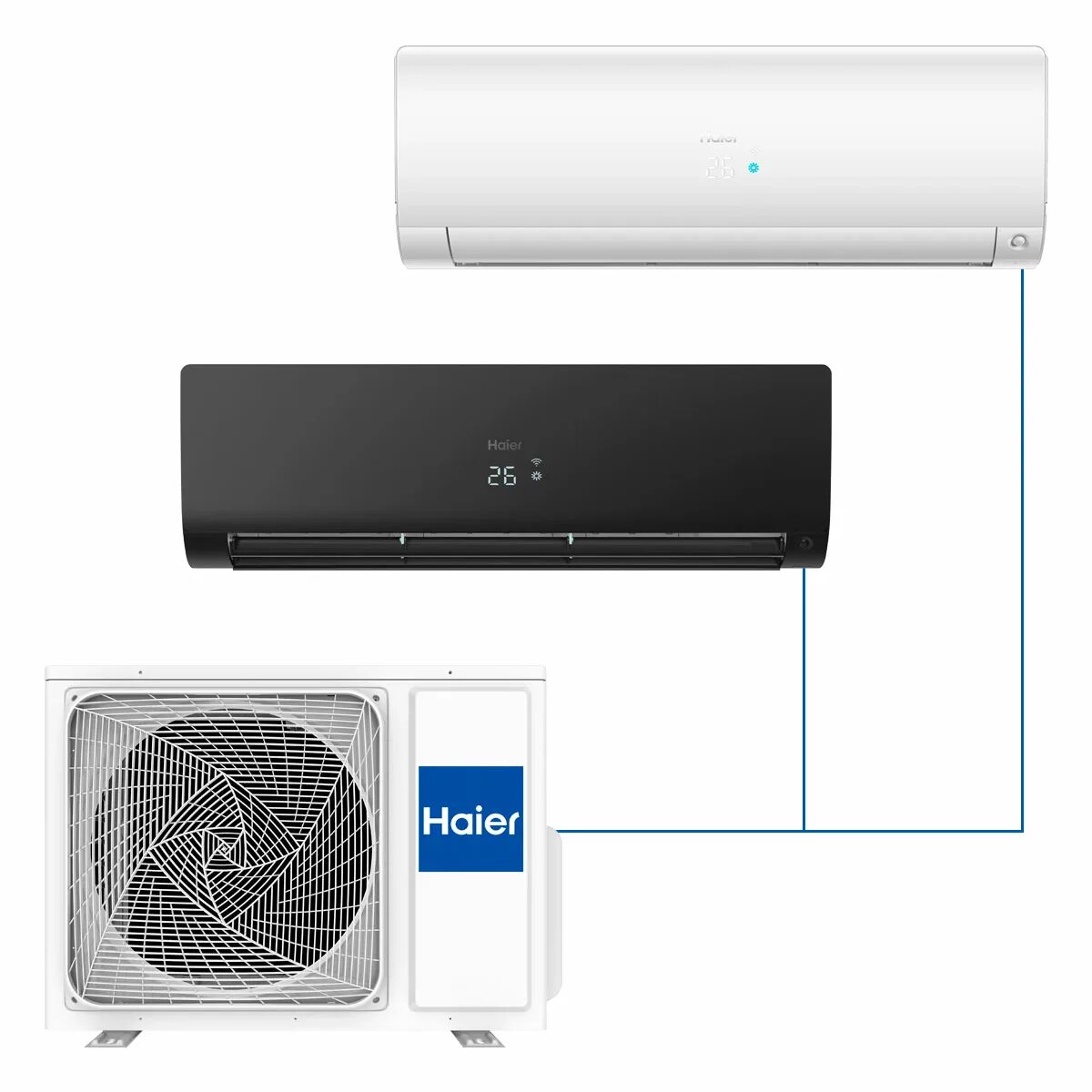 Мульти сплит система на 2 комнаты. Мульти сплит система haier на 2 комнаты.