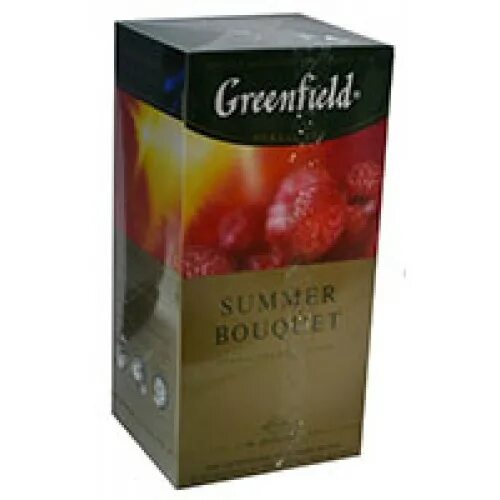 Чай краситель. Гринфилд с малиной. Greenfield Summer Bouquet. Чай без добавок. Гринфилд саммер букет малина 25п*10.