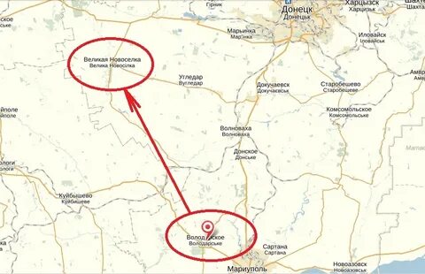 Карта великой новоселовке донецкой
