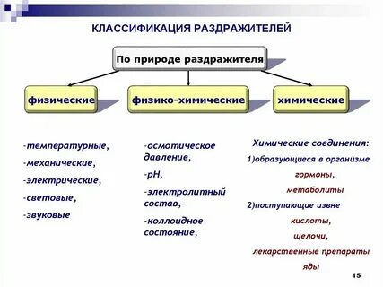 Классификация раздражителей